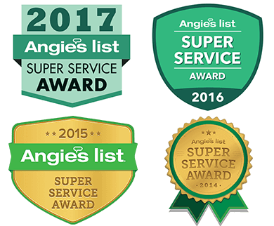 2015, 2016, 2017 Angie's list Super Service Award